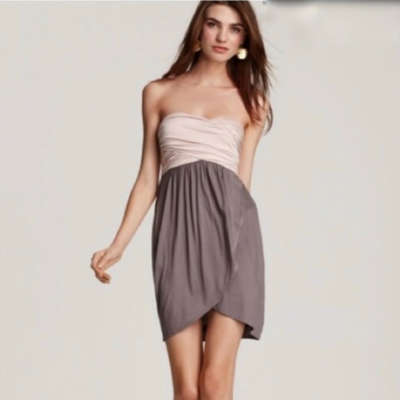 Aqua Draped Strapless Mini Dress - Picture 1 of 11